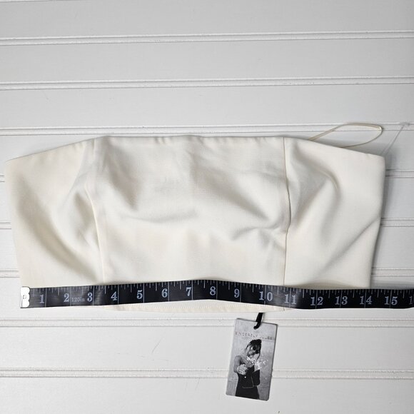 Sincerely Jules Women's Cream Strapless Cropped Bandeau Top Size S NWT - Picture 9 of 10